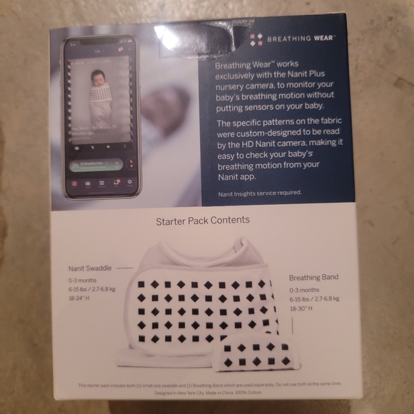 Nanit Breathing Wear Starter Pack – 100% Cotton Swaddle & Breathing Band - Picture 15 of 16